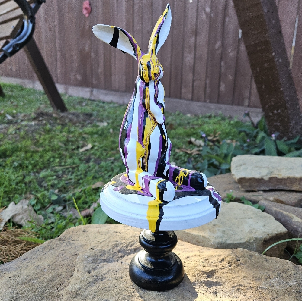 Colorful Abstract Rabbit Figurine